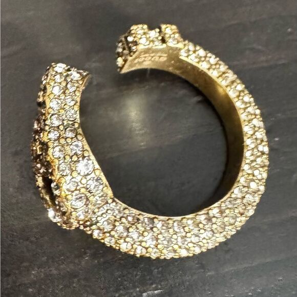 Gucci Signed Barrel Key Crystal Pave Unisex Adjustable Ring - Picture 12 of 15